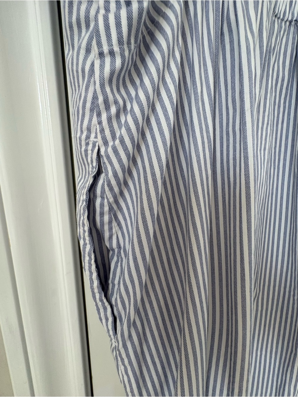 Old Navy Blue and White Striped Midi Shirt Dress - Picture 5 of 7